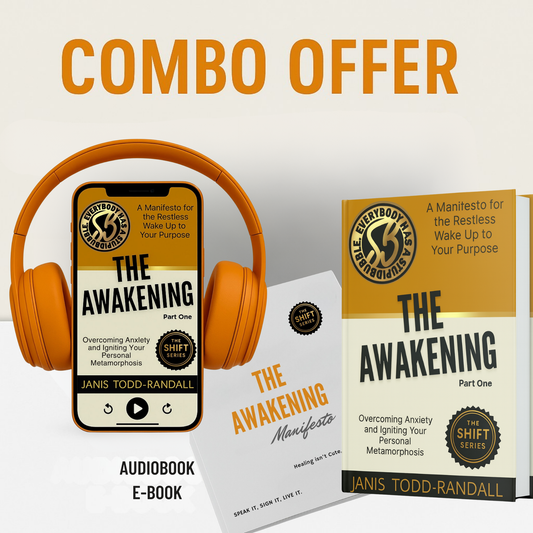Combo offer for 'The Awakening' book and audiovisual formats on a white background